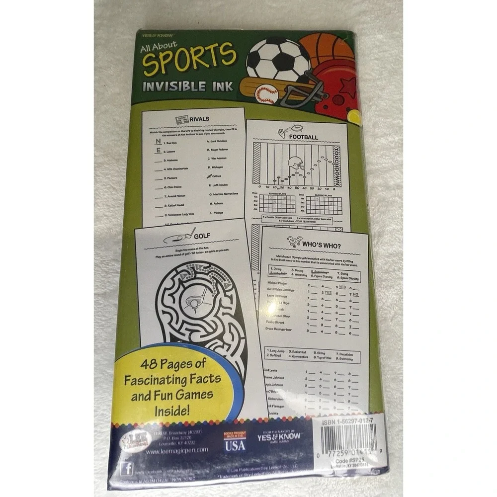 Yes & Know Invisible Ink All About Sports
